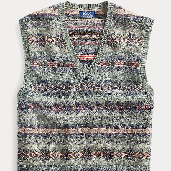 Men’s Fair Isle Wool Vest - Picture 3 of 6
